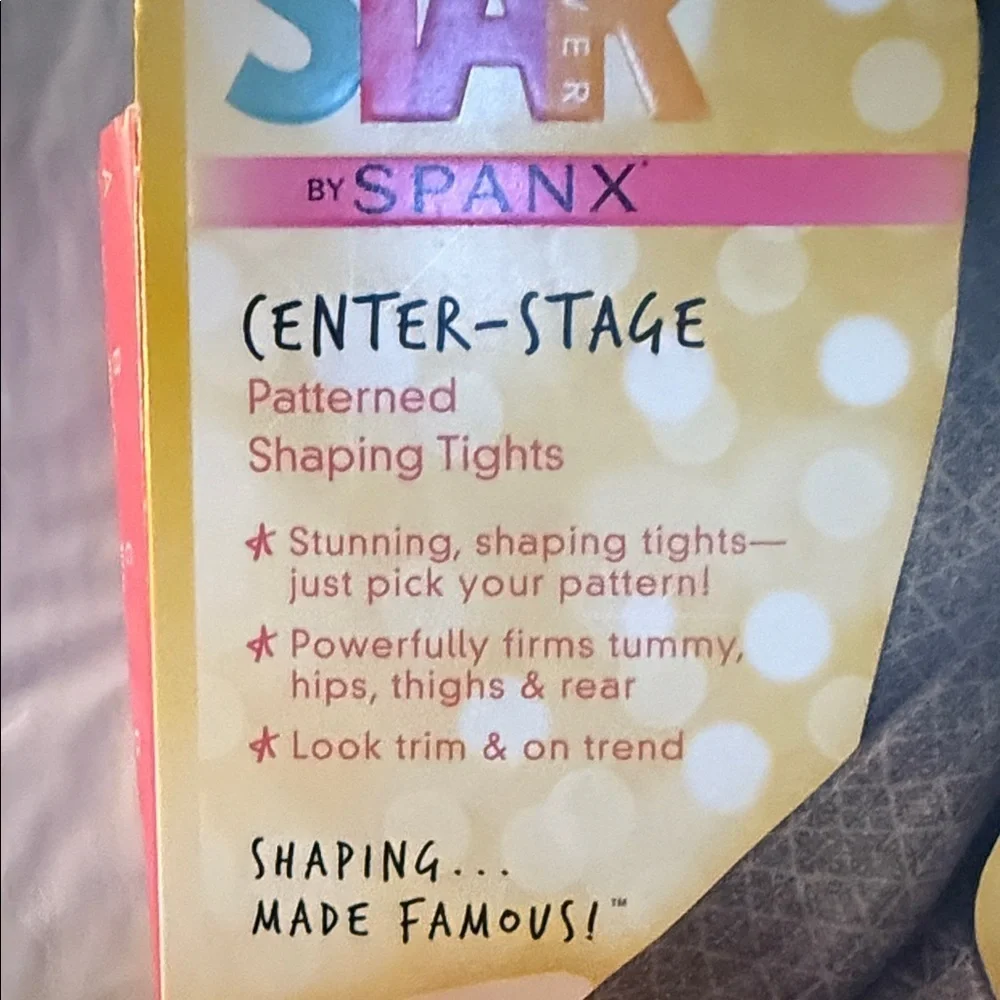 SPANX Star Center-Stage Nouveau Patterned Tights In Backdrop Black, Sz C